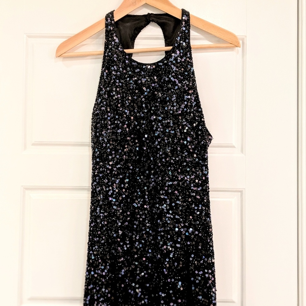 WHBM Open Back Sequin Gown